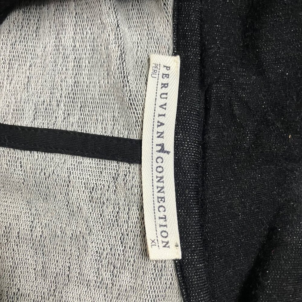 Peruvian Connection Black Open Front Cardigan Jac… - image 5